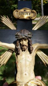 Cross with sculpted figure reattached